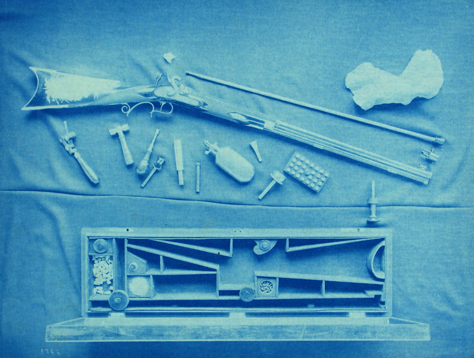 Cyanotype of a hand drawing