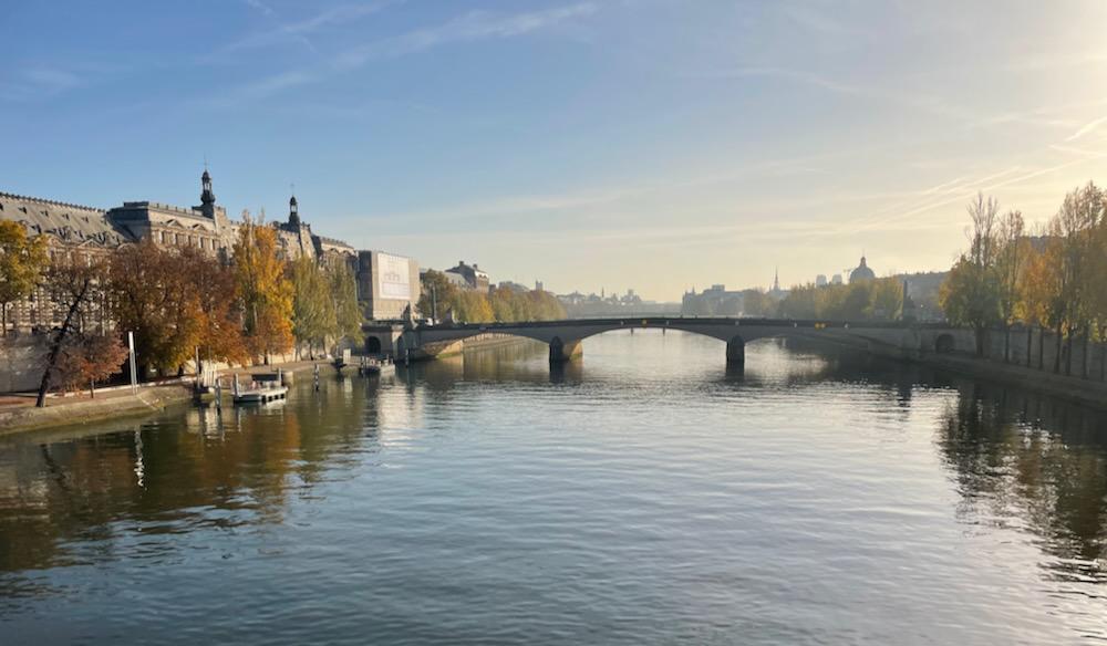 The Seine with fog over it in the morning