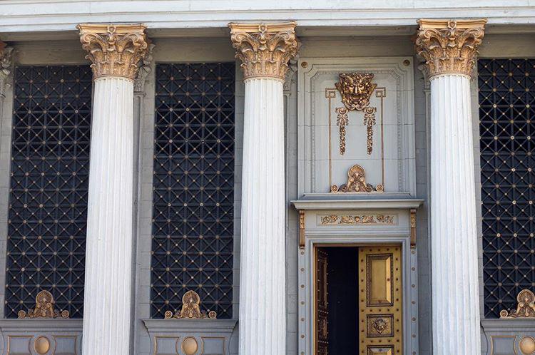 Back lot at Warner Brothers dressed for the filming of Hail, Caesar!