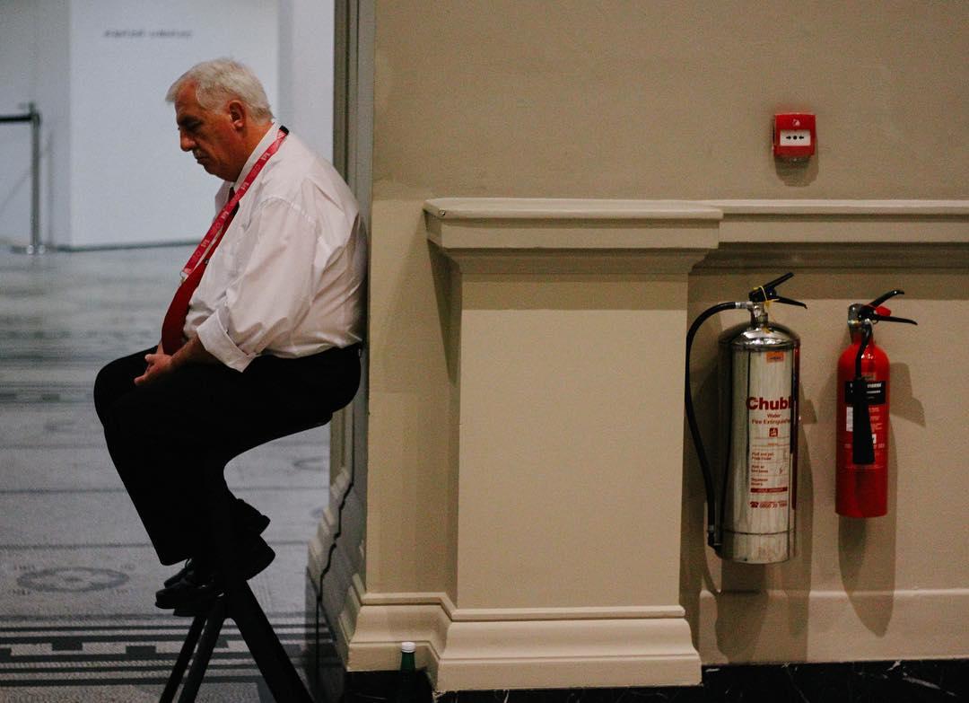 sleepy night guard (me)