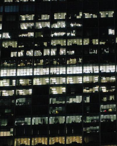 evening. digital workers at work.