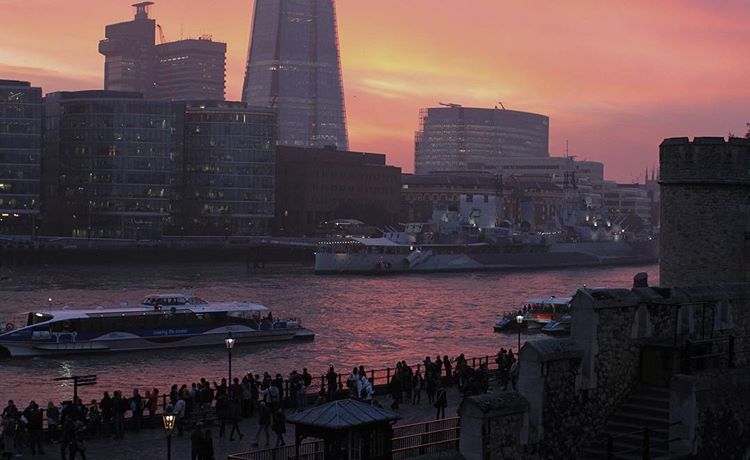 evening. purple thames.