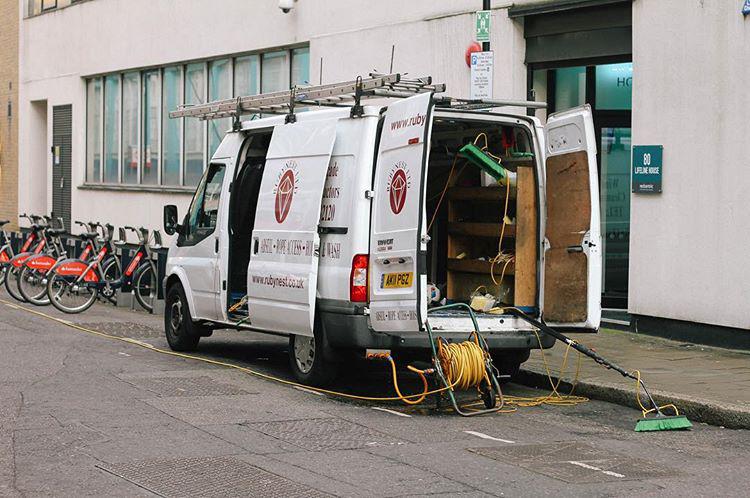 morning. exploded van.