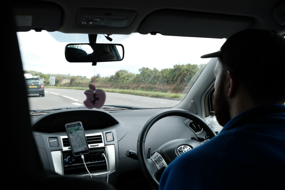 A man driving