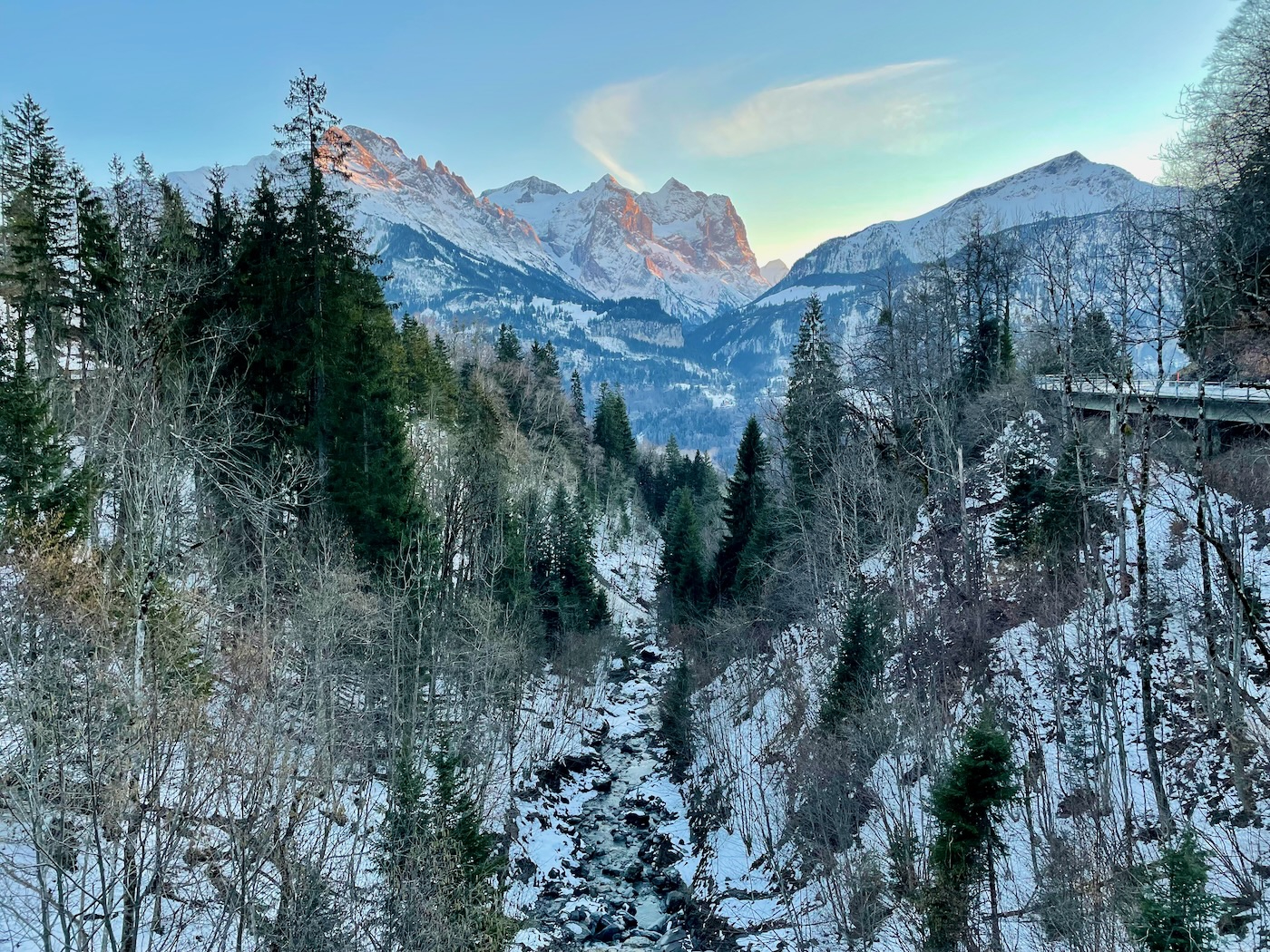 A valley in the Swiss mountains