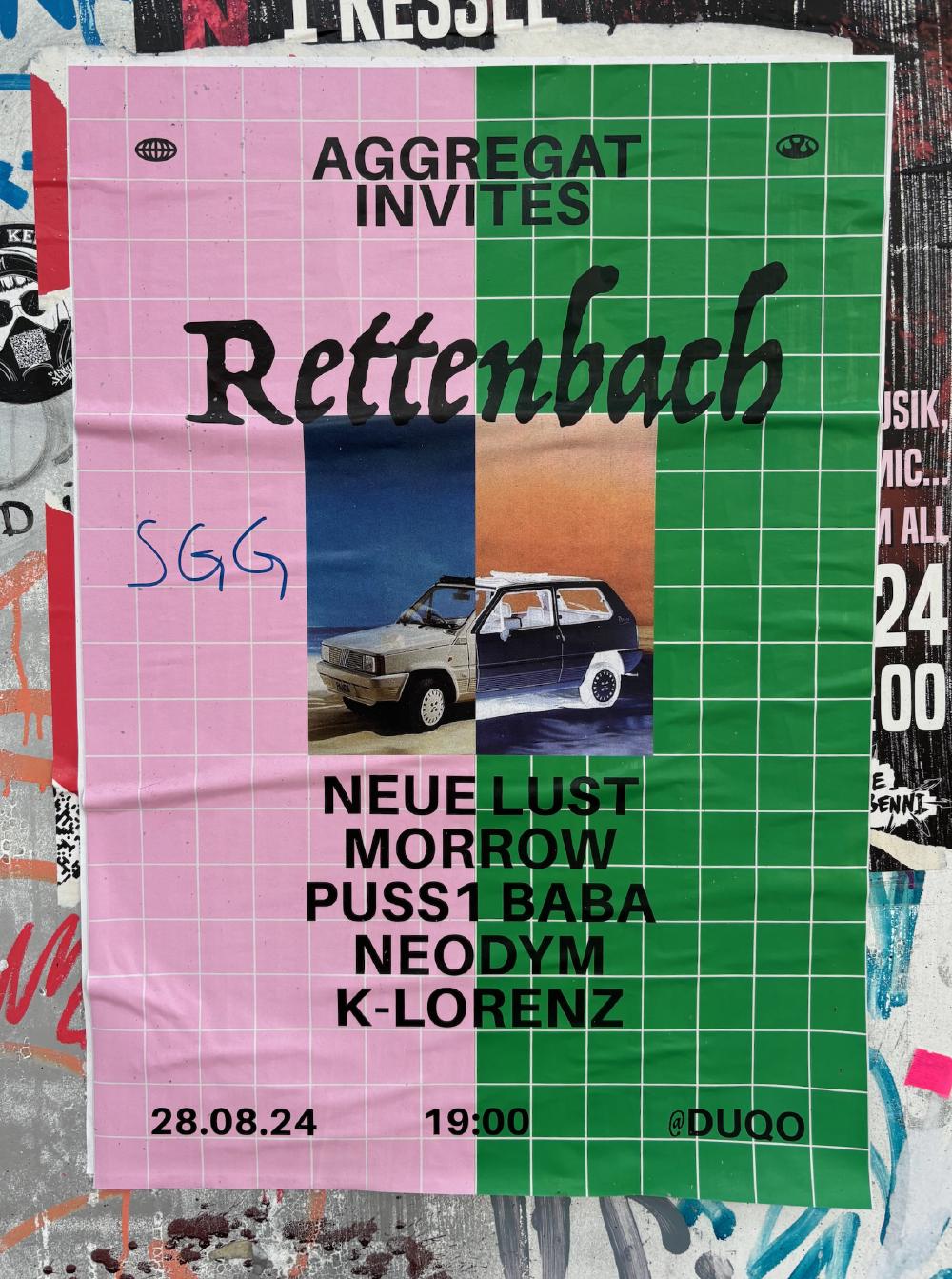 80s style poster with a car