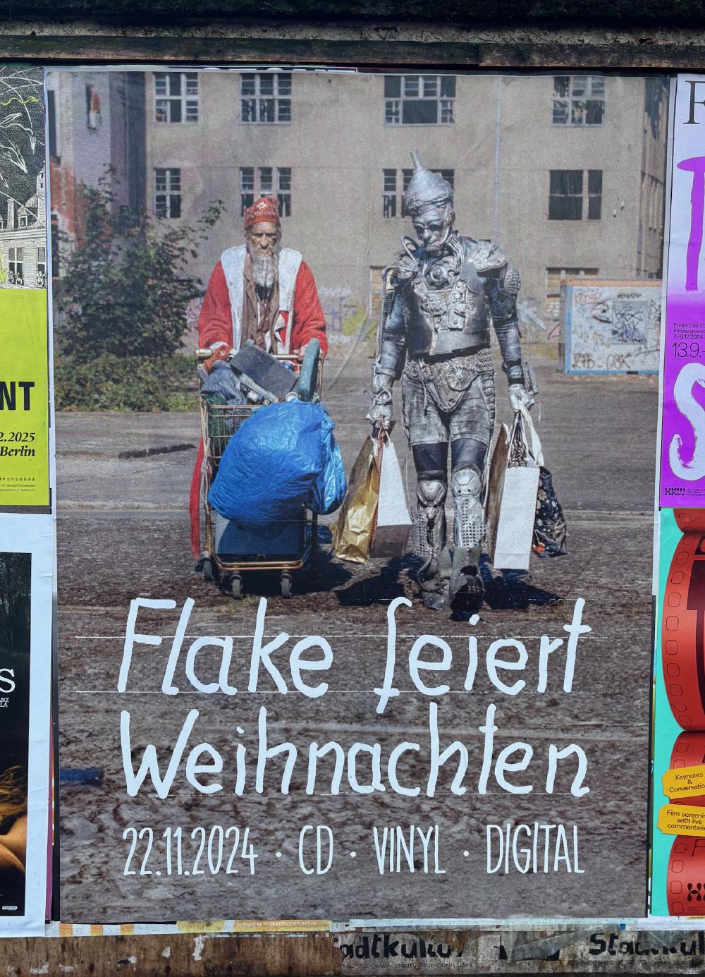 A tin man and magus in worn down Berlin, Flake feiert Weihnachten