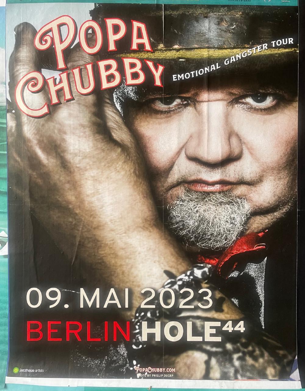 A poster for Papa Chubby at Berlin Hole