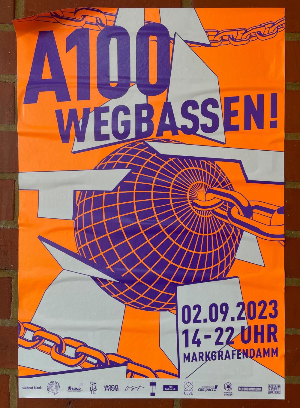 A100 Wegbassen party poster